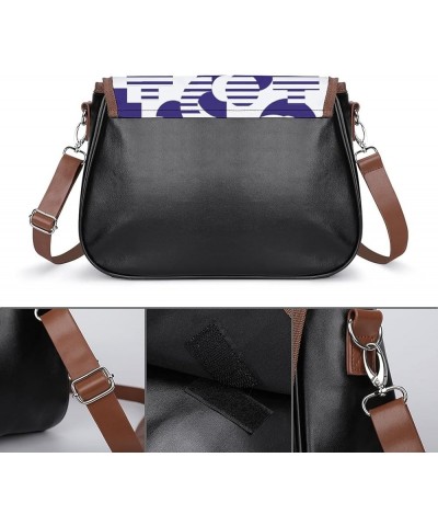 Fashion Crossbody Bags Women's Shoulder Bags Classic City Leather Satchels Hobo Bags Stripes Dark Blue Color1 $20.16 Hobo Bags