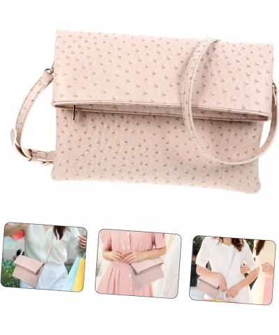 1 PC Ostrich Print Crossbody Bag Miss Satchel Wristband Metal As Shown $16.46 Shoulder Bags