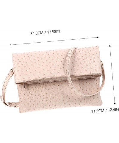 1 PC Ostrich Print Crossbody Bag Miss Satchel Wristband Metal As Shown $16.46 Shoulder Bags