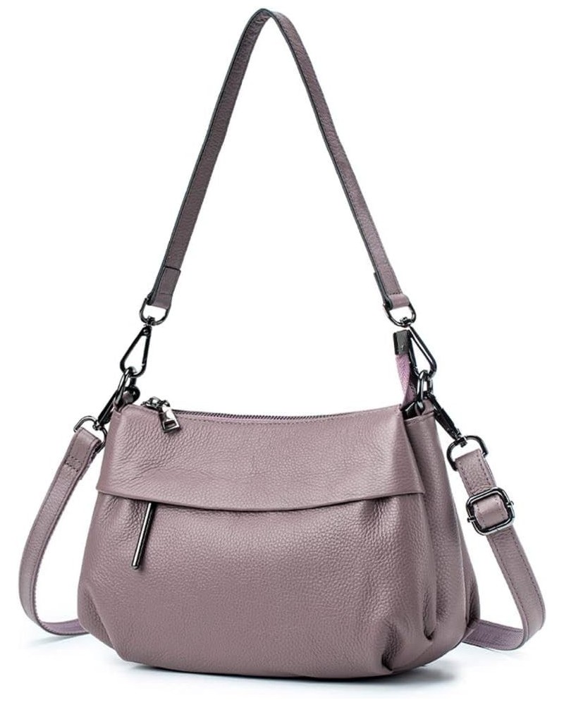 Crossbody Bags Leather Simple Casual Shoulder Handbag with Adjustable Strap for Women (Black) Pink Purple $27.14 Crossbody Bags