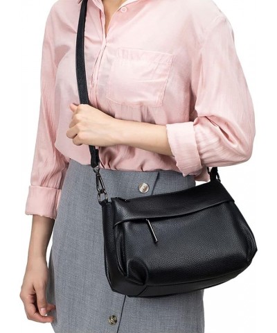 Crossbody Bags Leather Simple Casual Shoulder Handbag with Adjustable Strap for Women (Black) Pink Purple $27.14 Crossbody Bags