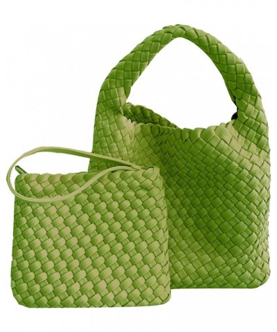 Fashion Tote Satchel Ladies Woven Hobo Handbags Adjustable Shoulder Bucket Bag Top-handle with Purse for Women Fruit Green $2...