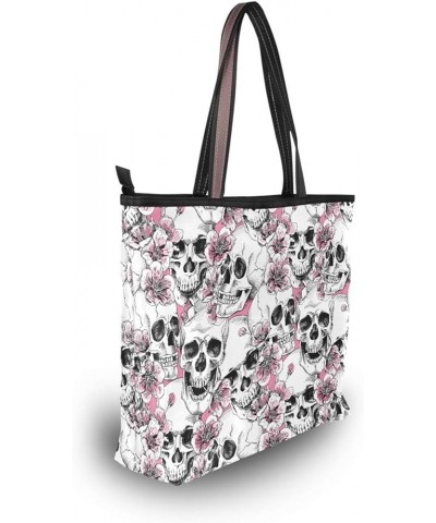 Large Tote Bag for Women Shoulder Bag Cat Heads Skulls 084 $16.51 Totes