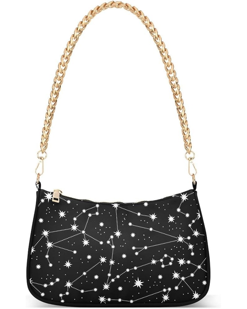 Cross Body Bag Stars Black Tote Bag Chain Bag Shoulder Bag Handbag Purse for Women Stars Black $17.99 Shoulder Bags