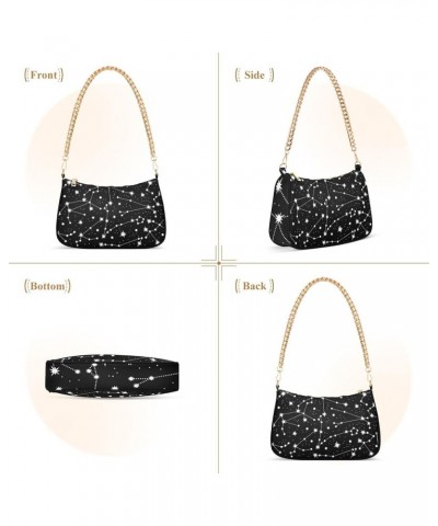 Cross Body Bag Stars Black Tote Bag Chain Bag Shoulder Bag Handbag Purse for Women Stars Black $17.99 Shoulder Bags