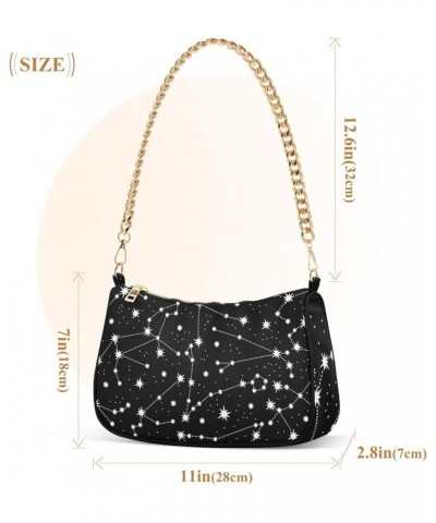 Cross Body Bag Stars Black Tote Bag Chain Bag Shoulder Bag Handbag Purse for Women Stars Black $17.99 Shoulder Bags