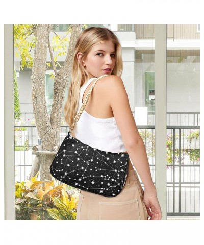 Cross Body Bag Stars Black Tote Bag Chain Bag Shoulder Bag Handbag Purse for Women Stars Black $17.99 Shoulder Bags