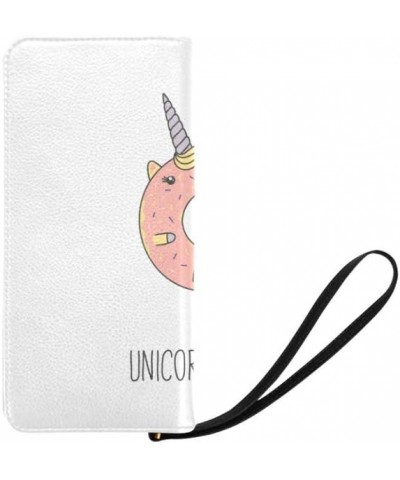 Funny Cartoon Unicorn Womens Clutch Wallet Large Wristlet Zipper Clutch Large Travel Purse Design 5 $17.99 Clutches