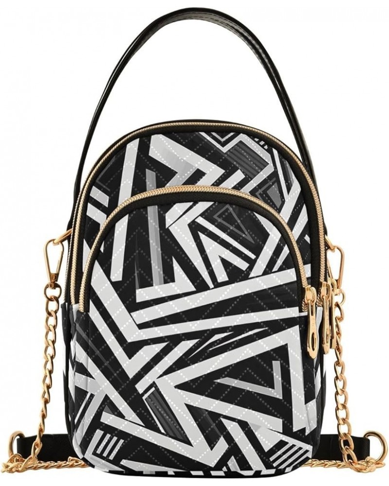 Sea Shells Crossbody with Strap, Shoulder Bag, Crossbody Purses for Women Travel Black and White Geometric Print-2 $15.36 Cro...