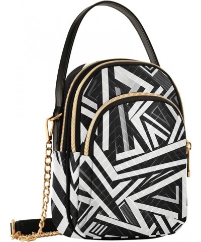 Sea Shells Crossbody with Strap, Shoulder Bag, Crossbody Purses for Women Travel Black and White Geometric Print-2 $15.36 Cro...