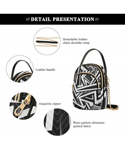 Sea Shells Crossbody with Strap, Shoulder Bag, Crossbody Purses for Women Travel Black and White Geometric Print-2 $15.36 Cro...