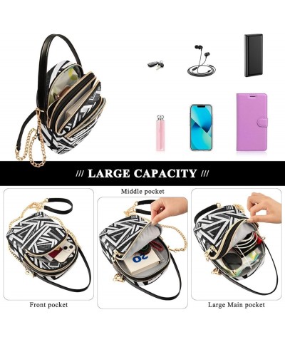 Sea Shells Crossbody with Strap, Shoulder Bag, Crossbody Purses for Women Travel Black and White Geometric Print-2 $15.36 Cro...