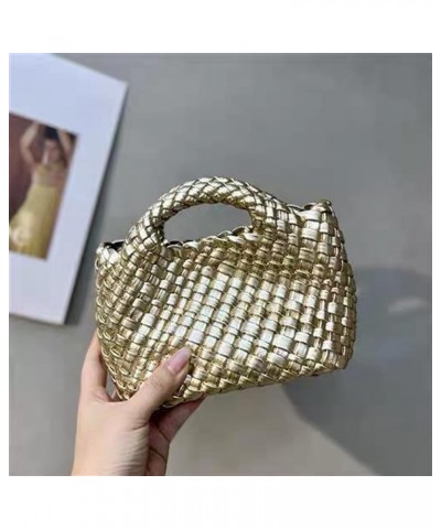 Woven Bag for Women with Coin Purse Fashion Handbag Female Shoulder Bag Foldable Chain Small Tote Crossbody Bags Golden $18.6...