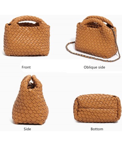 Woven Bag for Women with Coin Purse Fashion Handbag Female Shoulder Bag Foldable Chain Small Tote Crossbody Bags Golden $18.6...