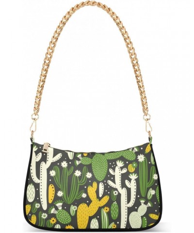 Floral Shoulder Bag Cactus Yellow Green Women Clutch Handbag Shoulder Purch Boho Bag Date Chain Bag Tote Bag Spring Holiday B...