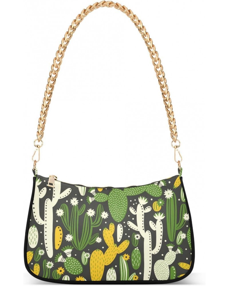 Floral Shoulder Bag Cactus Yellow Green Women Clutch Handbag Shoulder Purch Boho Bag Date Chain Bag Tote Bag Spring Holiday B...