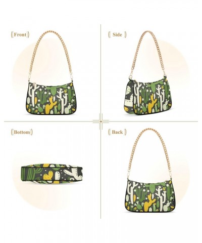 Floral Shoulder Bag Cactus Yellow Green Women Clutch Handbag Shoulder Purch Boho Bag Date Chain Bag Tote Bag Spring Holiday B...