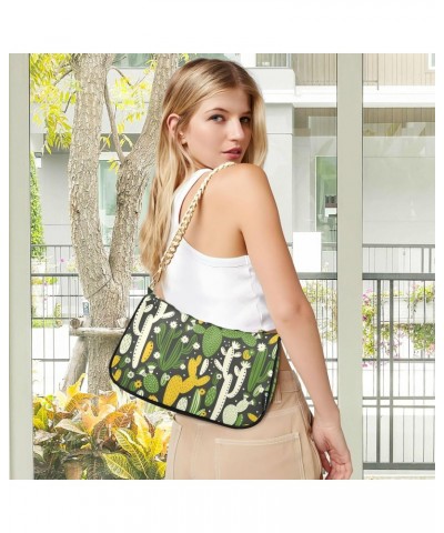 Floral Shoulder Bag Cactus Yellow Green Women Clutch Handbag Shoulder Purch Boho Bag Date Chain Bag Tote Bag Spring Holiday B...