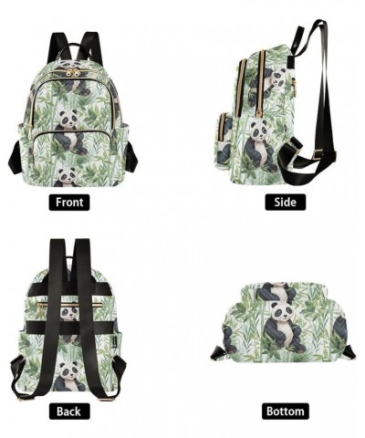 Cute Panda Animal Bamboo Backpack for Women Fashion Shoulder Bags Small Casual Daypack Travel Bag S 202a5007 M(11.4"x6.1"x14....