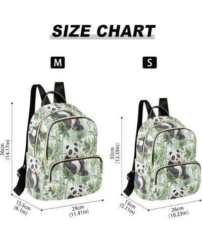 Cute Panda Animal Bamboo Backpack for Women Fashion Shoulder Bags Small Casual Daypack Travel Bag S 202a5007 M(11.4"x6.1"x14....