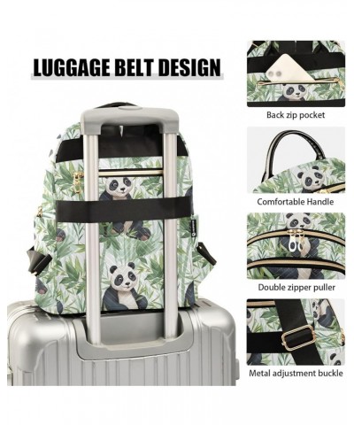 Cute Panda Animal Bamboo Backpack for Women Fashion Shoulder Bags Small Casual Daypack Travel Bag S 202a5007 M(11.4"x6.1"x14....