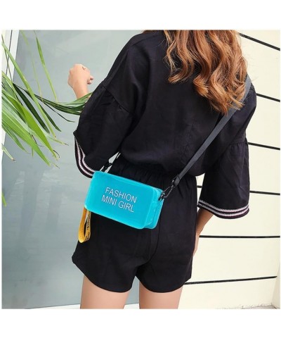 Transparent Crossbody Bag for Women Fashion Summer Shoulder Messenger PVC Jelly Tote Bag Blue $14.49 Crossbody Bags