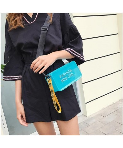 Transparent Crossbody Bag for Women Fashion Summer Shoulder Messenger PVC Jelly Tote Bag Blue $14.49 Crossbody Bags