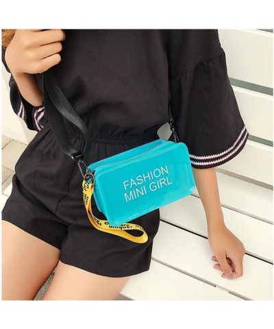 Transparent Crossbody Bag for Women Fashion Summer Shoulder Messenger PVC Jelly Tote Bag Blue $14.49 Crossbody Bags