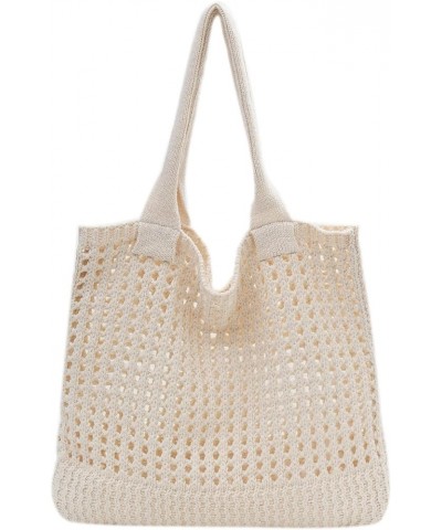 Beach Bag Large Beach Tote Bags, Hobo Shoulder Handbags knit bag Cute Crochet for Beach Travel Shopping Daily Beige $13.18 Totes