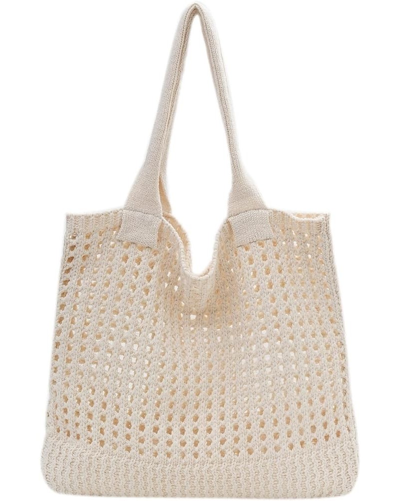 Beach Bag Large Beach Tote Bags, Hobo Shoulder Handbags knit bag Cute Crochet for Beach Travel Shopping Daily Beige $13.18 Totes