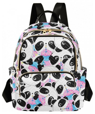 Hand Drawn Happy Panda with A Holiday Cake Casual Fashion Polyester Travel Rucksack Shoulder Bag Color Medium $16.28 Backpacks