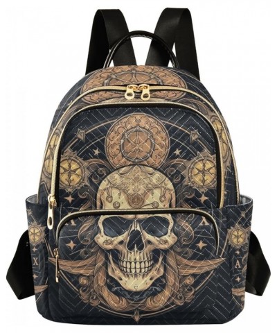 Medium Fashion Backpack for Women Art Skull Head Print Ladies Travel Daypack Aesthetic Shoulder Bag 10.2×5.1×12.5 IN $14.76 B...