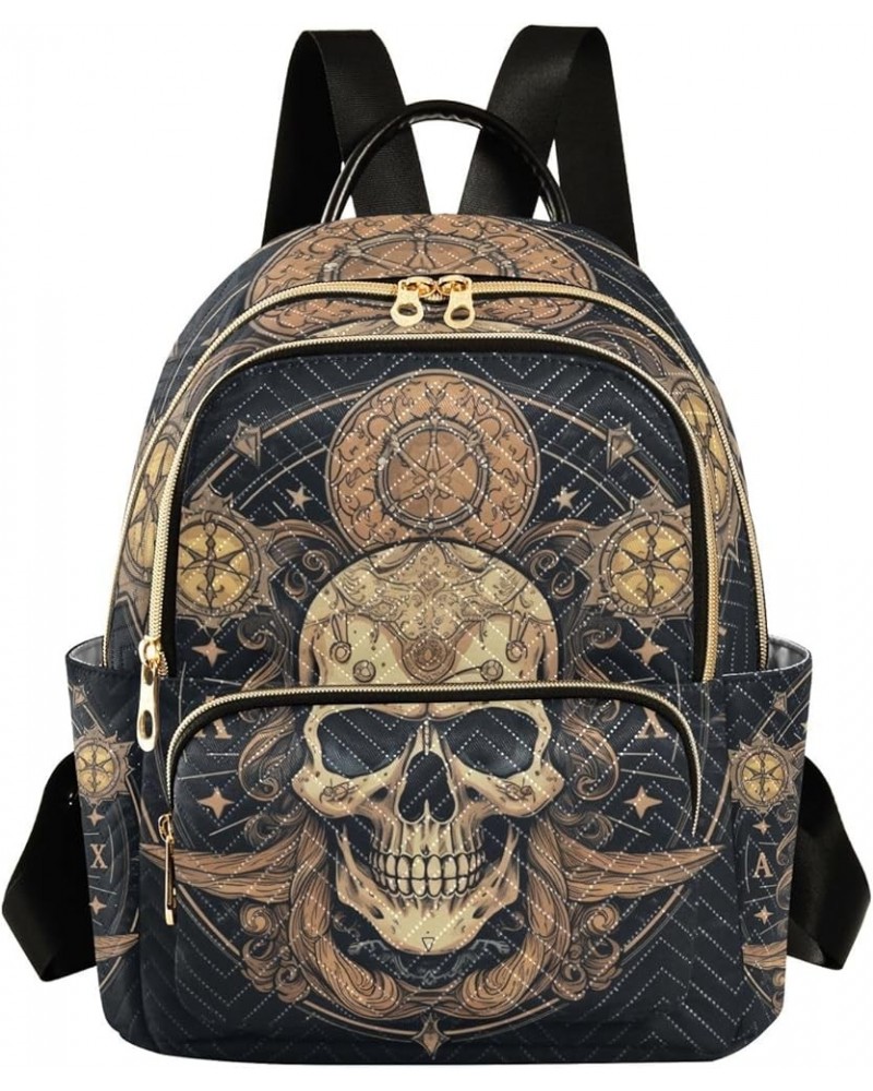 Medium Fashion Backpack for Women Art Skull Head Print Ladies Travel Daypack Aesthetic Shoulder Bag 10.2×5.1×12.5 IN $14.76 B...