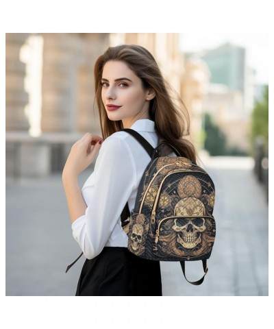 Medium Fashion Backpack for Women Art Skull Head Print Ladies Travel Daypack Aesthetic Shoulder Bag 10.2×5.1×12.5 IN $14.76 B...