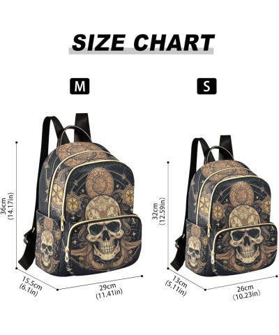 Medium Fashion Backpack for Women Art Skull Head Print Ladies Travel Daypack Aesthetic Shoulder Bag 10.2×5.1×12.5 IN $14.76 B...