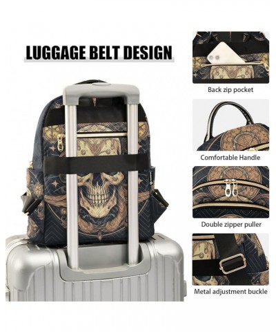 Medium Fashion Backpack for Women Art Skull Head Print Ladies Travel Daypack Aesthetic Shoulder Bag 10.2×5.1×12.5 IN $14.76 B...