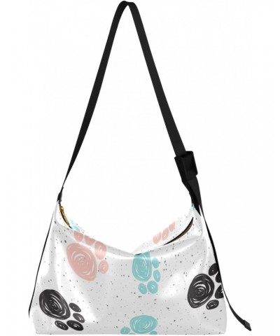 Cute Animal Paw Crossbody Bag Hobo Handbag Purse Fashion PU Leather Shoulder Bags for Women $17.00 Hobo Bags