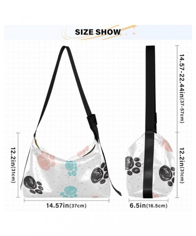 Cute Animal Paw Crossbody Bag Hobo Handbag Purse Fashion PU Leather Shoulder Bags for Women $17.00 Hobo Bags