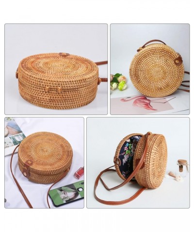 3 pcs Round Rattan Bag Shoulder Bag Straw Round Bags accessories for women sling bag for women Round Beach Bag wallets for wo...