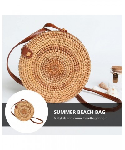 3 pcs Round Rattan Bag Shoulder Bag Straw Round Bags accessories for women sling bag for women Round Beach Bag wallets for wo...