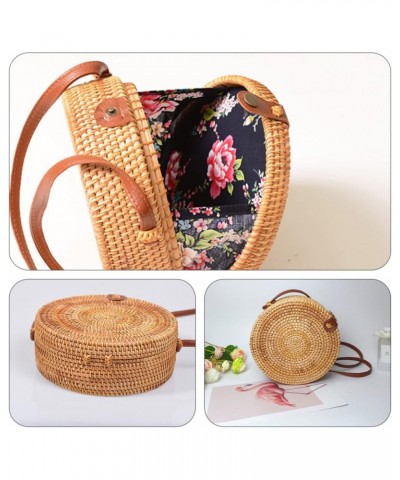 3 pcs Round Rattan Bag Shoulder Bag Straw Round Bags accessories for women sling bag for women Round Beach Bag wallets for wo...