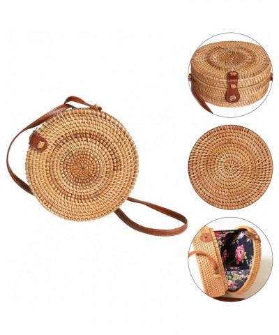 3 pcs Round Rattan Bag Shoulder Bag Straw Round Bags accessories for women sling bag for women Round Beach Bag wallets for wo...