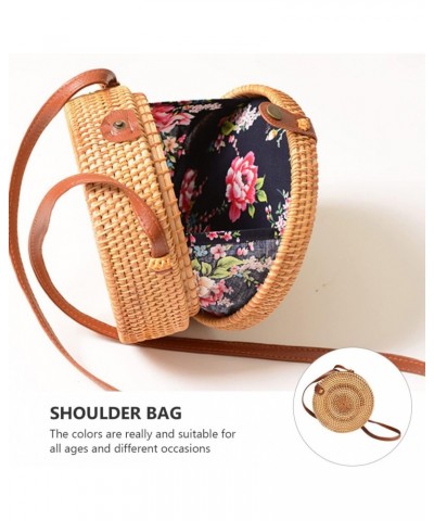 3 pcs Round Rattan Bag Shoulder Bag Straw Round Bags accessories for women sling bag for women Round Beach Bag wallets for wo...