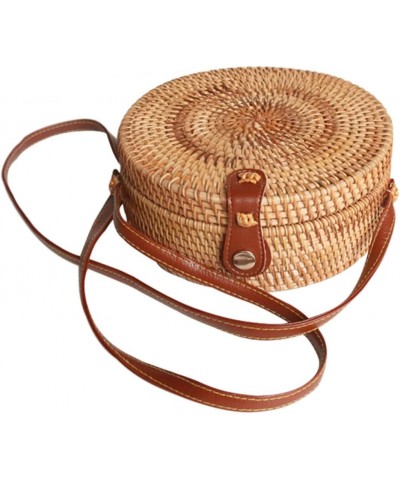 3 pcs Round Rattan Bag Shoulder Bag Straw Round Bags accessories for women sling bag for women Round Beach Bag wallets for wo...