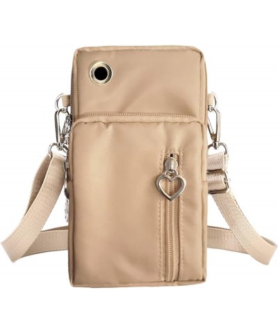 Women's Crossbody Bag for Travel Fashion Ladies Headphone Hole Zipper Shoulder Handbag Messenger Bag Mobile Phone Bag Khaki $...