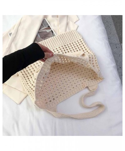 Beach Bag Large Beach Tote Bags, Hobo Shoulder Handbags knit bag Cute Crochet for Beach Travel Shopping Daily Beige $13.18 Totes