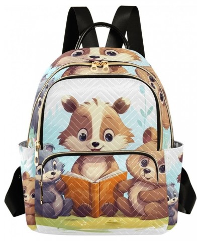 Small Backpack Purse for Women, Bear Reading Book Travel Bag Casual Daypack Shoulder Bag Small $19.07 Backpacks