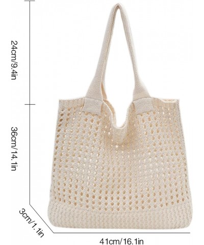 Beach Bag Large Beach Tote Bags, Hobo Shoulder Handbags knit bag Cute Crochet for Beach Travel Shopping Daily Beige $13.18 Totes