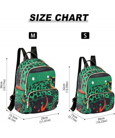 Green Leopard Women's Backpack Purse Fashion Travel Anti Theft Backpack Casual Daypack for Work College,M Medium $18.54 Backp...