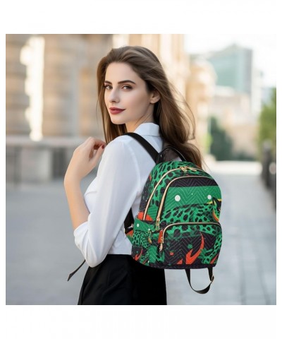 Green Leopard Women's Backpack Purse Fashion Travel Anti Theft Backpack Casual Daypack for Work College,M Medium $18.54 Backp...